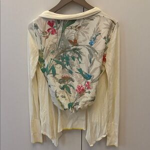 Ted Baker London Cream Open-Front Lightweight Cardigan with Floral Lining